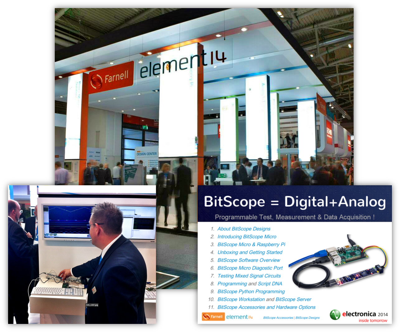 BitScope Micro at electronic 2014 with Farnell element14