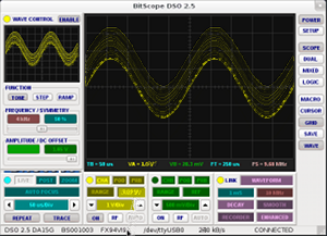 Oscilloscope Continous Vertical Offset Change.