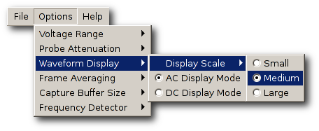 Meter Options Menu